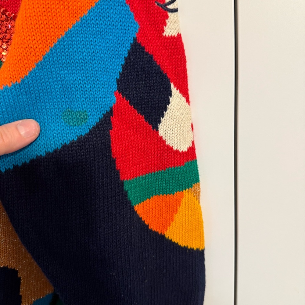 I.B. DIFFUSION Women LARGE Vintage 90's Sequined Beaded Ugly Christmas Sweater - Picture 6 of 10